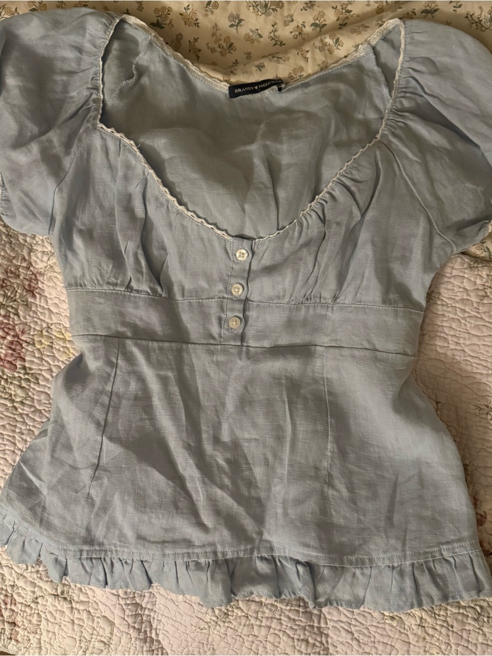 Brandy Melville Light Blue Blair Blouse